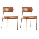 Ver imagem 2 de Kit 2 Cadeira Lavínia Bouclê para Sala de Jantar Gourmet:amarula/aço Champanhe