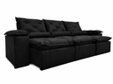 Ver imagem 1 de Sofá Retrátil e Reclinável 2,75m em Tecido Veludo c/ Pillow Nos Braços - Montagem Inclusa:Preto