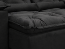 Ver imagem 5 de Sofá Retrátil e Reclinável 2,75m em Tecido Veludo c/ Pillow Nos Braços - Montagem Inclusa:Preto