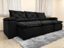 Ver imagem 6 de Sofá Retrátil e Reclinável 2,75m em Tecido Veludo c/ Pillow Nos Braços - Montagem Inclusa:Preto