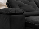 Ver imagem 3 de Sofá Retrátil e Reclinável 2,75m em Tecido Veludo c/ Pillow Nos Braços - Montagem Inclusa:Preto