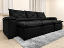 Ver imagem 4 de Sofá Retrátil e Reclinável 2,75m em Tecido Veludo c/ Pillow Nos Braços - Montagem Inclusa:Preto