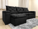 Ver mais imagens de Sofá Retrátil e Reclinável 2,75m em Tecido Veludo c/ Pillow Nos Braços - Montagem Inclusa:Preto