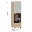Ver imagem 4 de Paneleiro Torre Quente 2 Portas 1 Gaveta Aurora - Pet Cinza Cristal/cinza Cristal