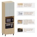 Ver imagem 2 de Paneleiro Torre Quente 2 Portas 1 Gaveta Aurora - Pet Cinza Cristal/cinza Cristal