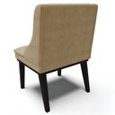 Ver imagem 6 de Kit 3 Cadeiras Decorativas Sala de Jantar Base Fixa de Madeira Firenze Suede Nude/Preto G19 - Gran B