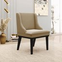 Ver imagem 2 de Kit 3 Cadeiras Decorativas Sala de Jantar Base Fixa de Madeira Firenze Suede Nude/Preto G19 - Gran B