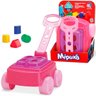 Carrinho Infantil Bebê Criança Para Puxar com Blocos Mipuxa Cardoso Toys - Rosa - 1