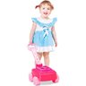 Carrinho Infantil Bebê Criança Para Puxar com Blocos Mipuxa Cardoso Toys - Rosa - 3