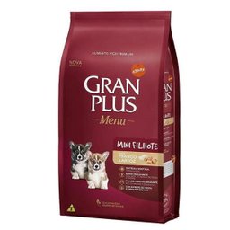 Ração Gran Plus Menu Cães Filhotes Mini Frango Arroz 3Kg - 1