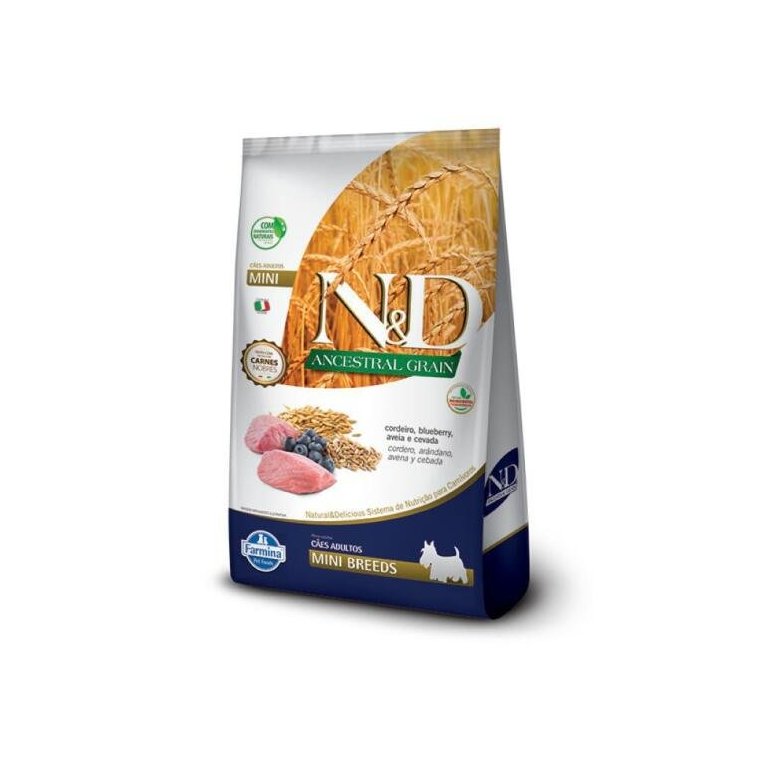 Ração N&D Ancestral Cães Adultos Raças Mini Cordeiro 0,8Kg