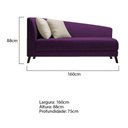 Ver imagem 5 de Recamier Heitor 160cm Com Almofada Lado Direito Suede Cor Roxo/bege