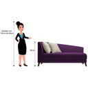 Ver imagem 4 de Recamier Heitor 160cm Com Almofada Lado Direito Suede Cor Roxo/bege