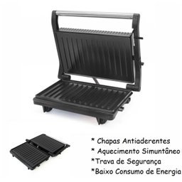 Grill Elétrico Sanduicheira 2 Chapas Antiaderentes 110volts - 1