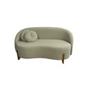 Ver imagem 1 de Sofá Orgânico 2LUGARES c/2ALMOFADAS Curvo Recepção Amsterdã Boucle Verde Oliva - Montanaris Decor