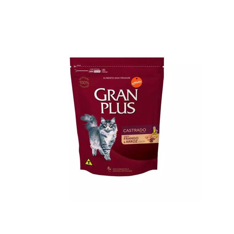 Ração Gran Plus Gatos Castrados Frango/Arroz 3Kg