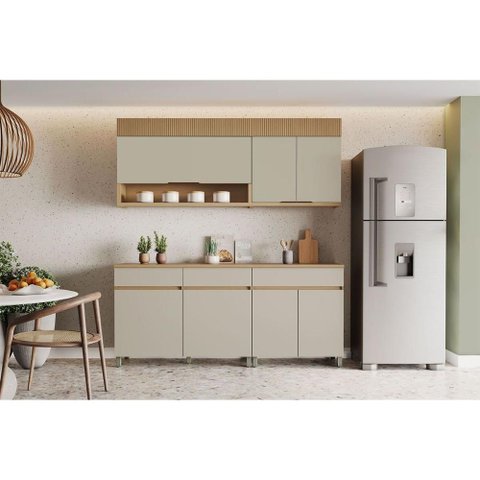 Cozinha Modulada Nesher Realeza 4 Peças CZ103 Carvalho/Greige