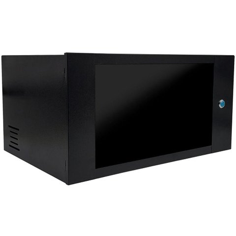 Mini Rack de Parede 19 Gforce, 5u X 350mm, Visor de Acrílico, Preto - 475