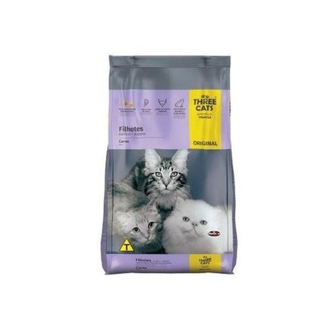 Ração Three Cats Gatos Filhotes Original 10,1kg