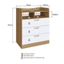 Ver imagem 3 de Quarto Infantil com Cômoda 3 Gavetas e Berço Branco/Mel