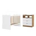 Ver imagem 2 de Quarto Infantil com Cômoda 3 Gavetas e Berço Branco/Mel