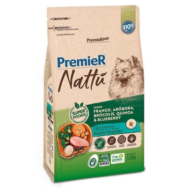 Ração Premier Nattu Cães Adultos P Frango E Abobora 1Kg - 2