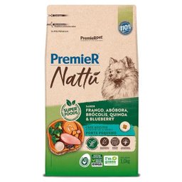 Ração Premier Nattu Cães Adultos P Frango E Abobora 1Kg - 1