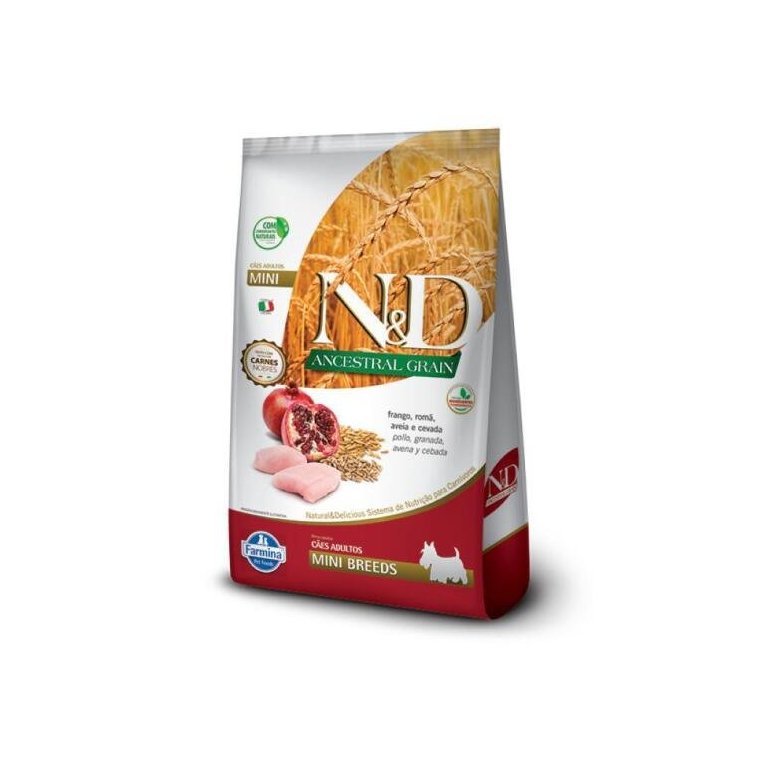 Ração N&D Ancestral Grain Frango Cães Adultos Raças Peq 800G