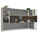 Ver imagem 3 de Armário de Cozinha Planejada de Canto 499cm Branco/Cinza Agata Madesa 01