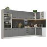 Armário de Cozinha Planejada de Canto 499cm Branco/Cinza Agata Madesa 01 - 3