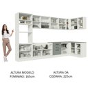 Ver imagem 6 de Armário de Cozinha Planejada de Canto 499cm Branco/Cinza Agata Madesa 01