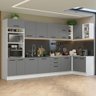 Armário de Cozinha Planejada de Canto 499cm Branco/Cinza Agata Madesa 01 - 2