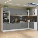 Ver imagem 1 de Armário de Cozinha Planejada de Canto 499cm Branco/Cinza Agata Madesa 01