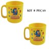 KIT 8 Caneca Galinha Pintadinha Infantil Plástica 400 Ml - 1