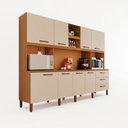 Ver imagem 2 de Armário de Cozinha Versa Móveis Home 100% MDF com 08 Portas