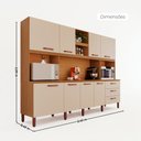 Ver imagem 3 de Armário de Cozinha Versa Móveis Home 100% MDF com 08 Portas