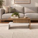 Ver imagem 1 de Mesa de Centro Mezza Branco com Freijó para Sala e Quarto