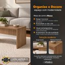 Ver imagem 3 de Mesa de Centro Mezza Branco com Freijó para Sala e Quarto