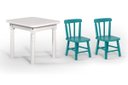 Ver imagem 1 de Conjunto Mesinha Infantil Branca com 2 Cadeiras Kids Turquesa - Straub Web