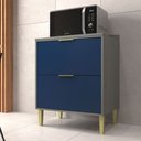 Ver imagem 3 de Balcão de Cozinha 70 Cm Domus 2 Gavetas Silver/royal - Hecol Móveis