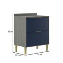 Ver imagem 2 de Balcão de Cozinha 70 Cm Domus 2 Gavetas Silver/royal - Hecol Móveis