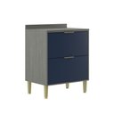Ver imagem 1 de Balcão de Cozinha 70 Cm Domus 2 Gavetas Silver/royal - Hecol Móveis