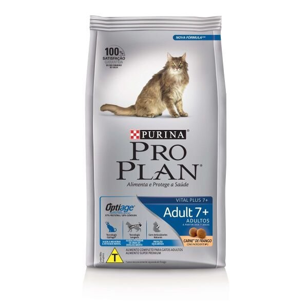 Ração Purina Pro Plan Gatos Adultos 7+ Frango 7.5kg