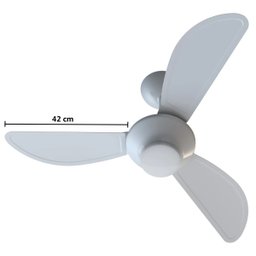 Ventilador Teto Mistral Branco 3 Pás Controle Remoto Lâmpada Led Silencioso Inverter Bivolt Ventisol - 4