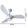 Ventilador Teto Mistral Branco 3 Pás Controle Remoto Lâmpada Led Silencioso Inverter Bivolt Ventisol - 2