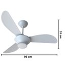 Ver imagem 2 de Ventilador Teto Mistral Branco 3 Pás Controle Remoto Lâmpada Led Silencioso Inverter Bivolt Ventisol