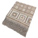 Ver imagem 1 de Xale Manta Sofá Protetora Decorativa Luxo Dupla Face Jacquard 1,40x1,70m Cairo Bege