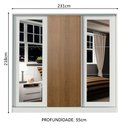 Ver imagem 3 de Guarda-Roupa Casal 100% MDF Madesa Eros 3 Portas de Correr com Espelhos Branco/Branco/Rustic Cor:Bra