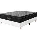 Ver imagem 2 de Cama Box Branca + Colchão Casal Santa Cruz Preto Molas Ensacadas Euro Pillow 138x188x72cm
