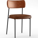Ver imagem 1 de Cadeira para Cozinha Sala de Jantar Melina L02 Couríssimo Camel Couríssimo Marrom - Lyam Decor